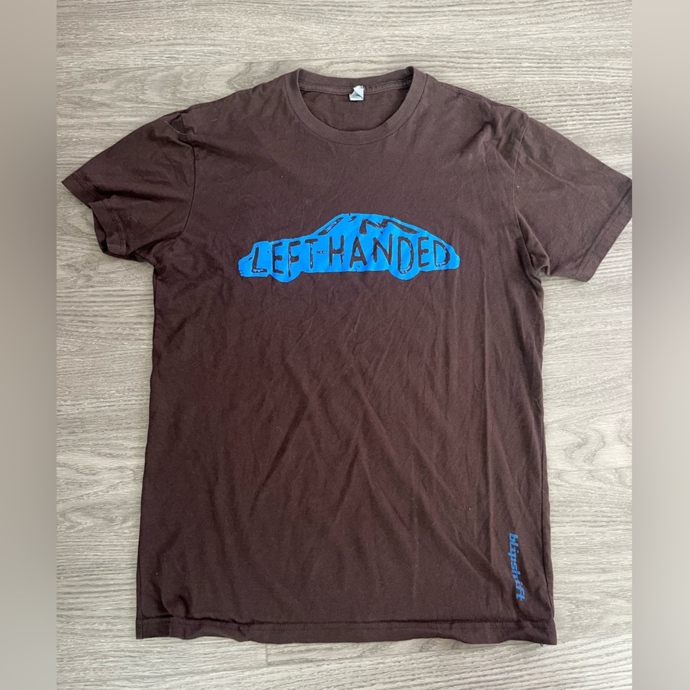 Blipshift Brown Left Handed Car Racing Car Graphic T-Shirt